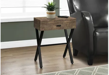 Brown Reclaimed Wood Side Table