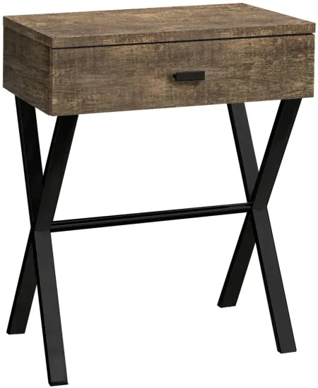 Brown Reclaimed Wood Side Table