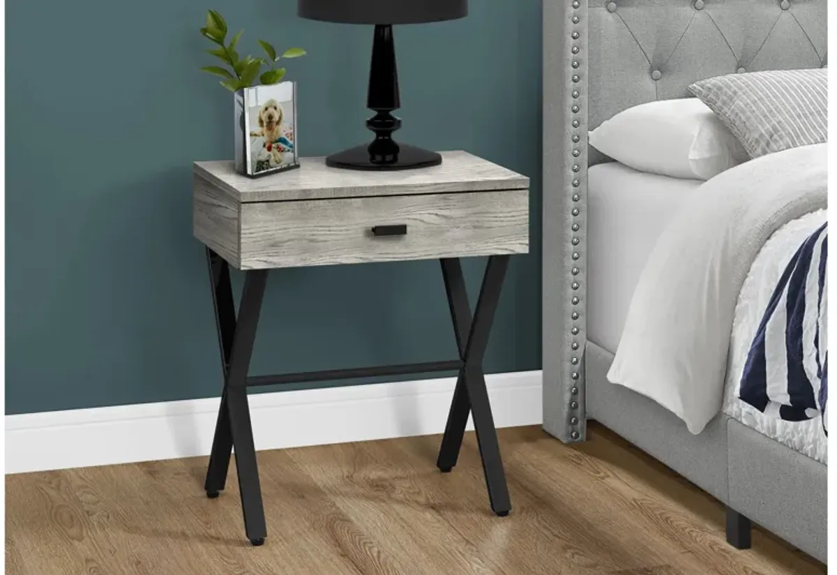 Accent Table - 24"H / Grey Reclaimed Wood / Black Metal