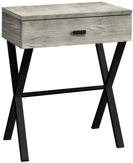 Accent Table - 24"H / Grey Reclaimed Wood / Black Metal