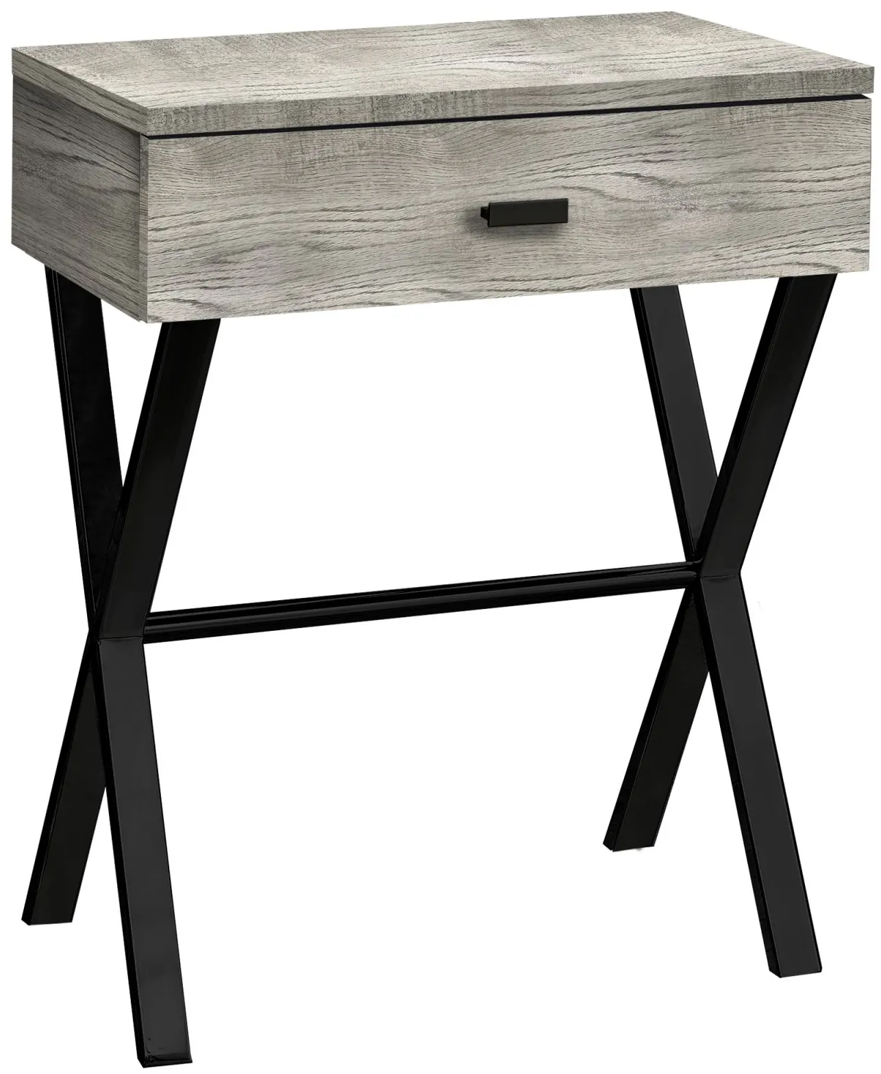 Accent Table - 24"H / Grey Reclaimed Wood / Black Metal