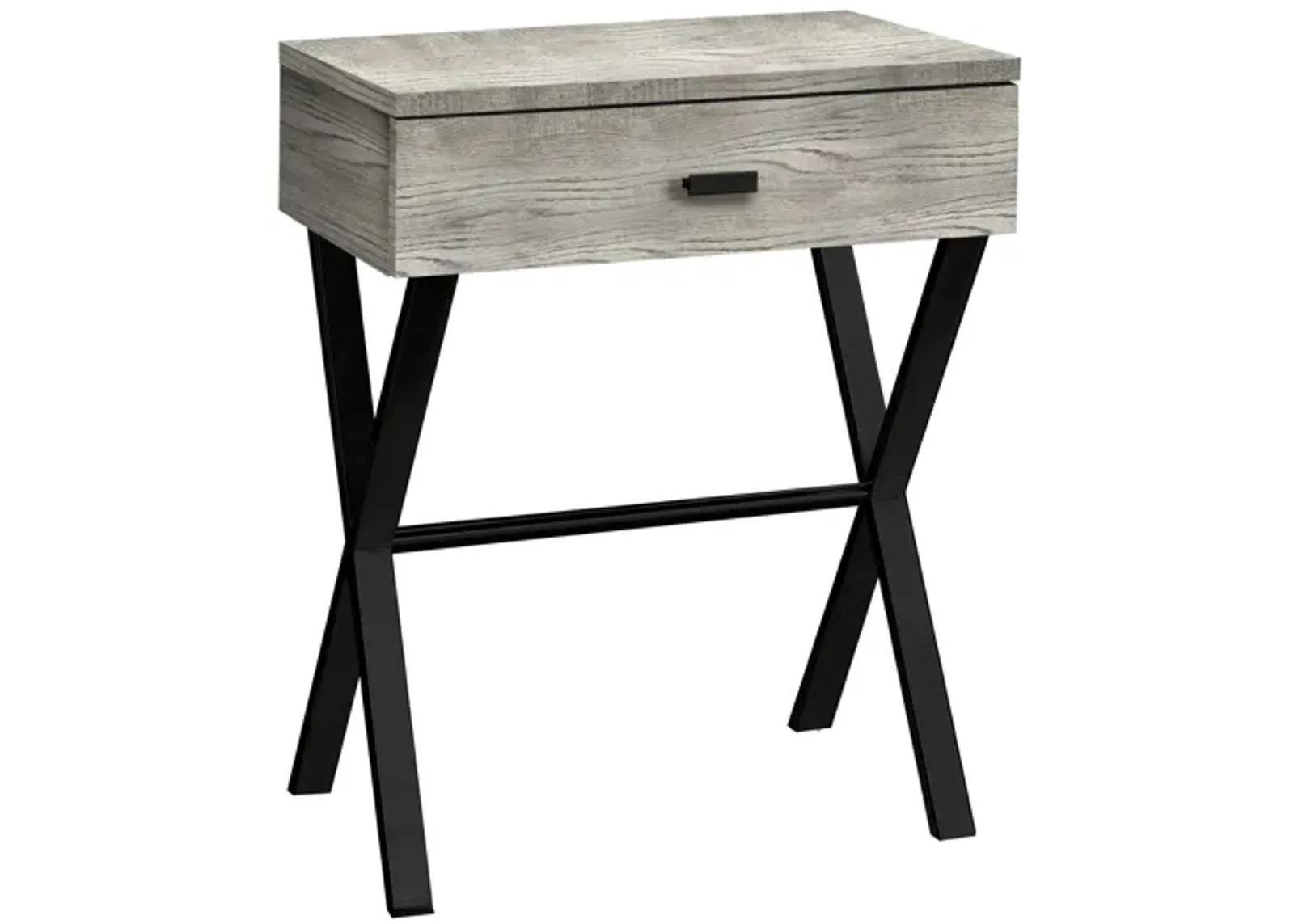 Accent Table - 24"H / Grey Reclaimed Wood / Black Metal