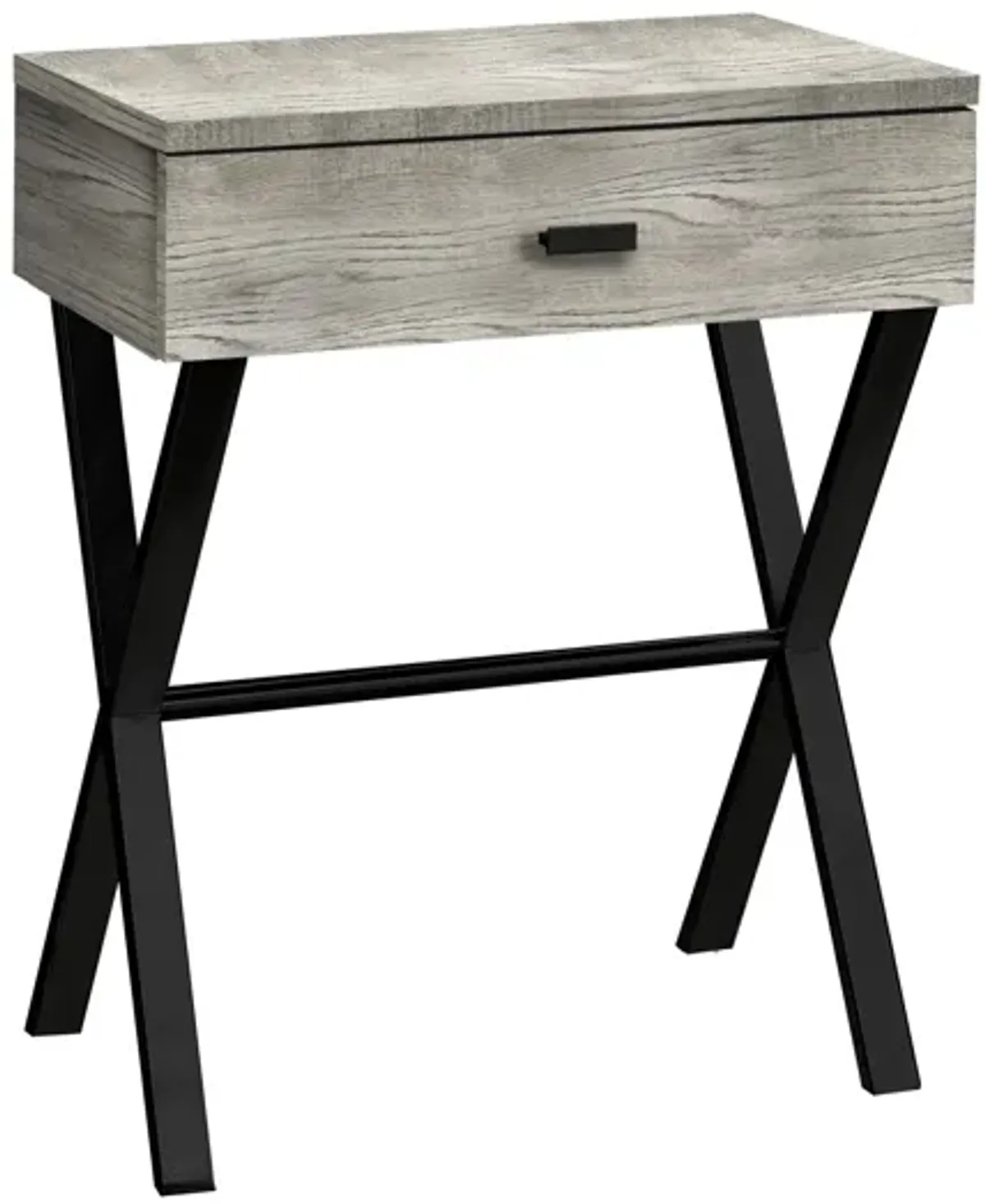 Accent Table - 24"H / Grey Reclaimed Wood / Black Metal