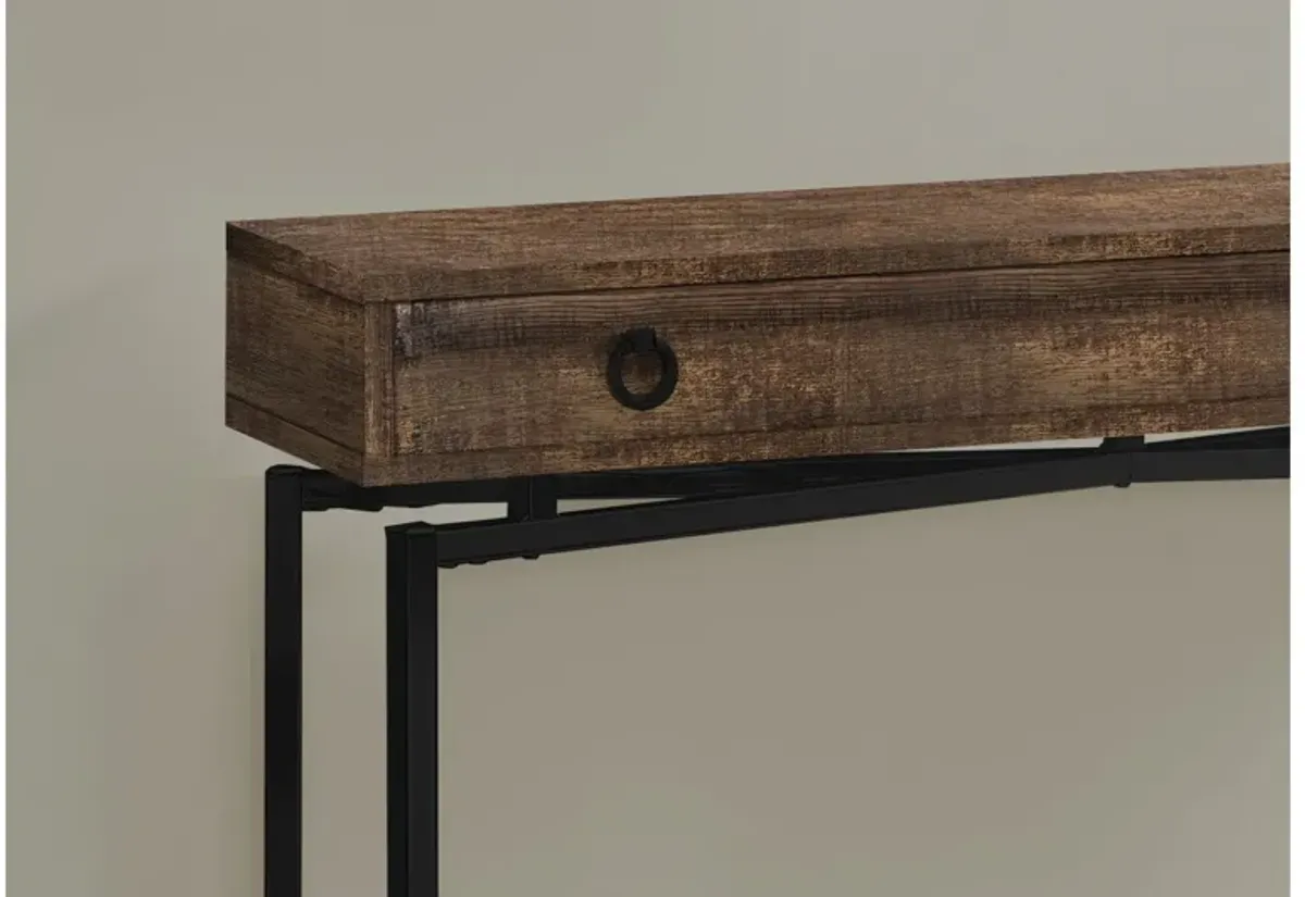 Brown Reclaimed Wood Console Table