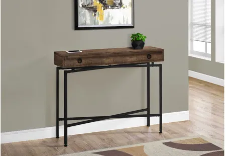 Brown Reclaimed Wood Console Table