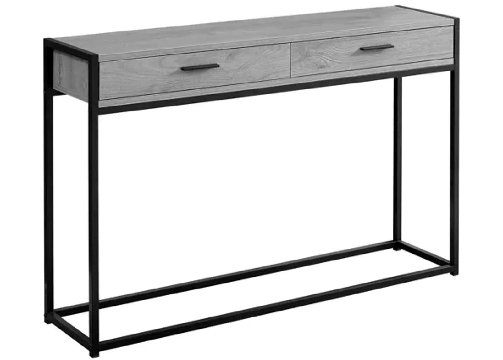 Accent Table - 48"L / Grey / Black Metal Hall Console