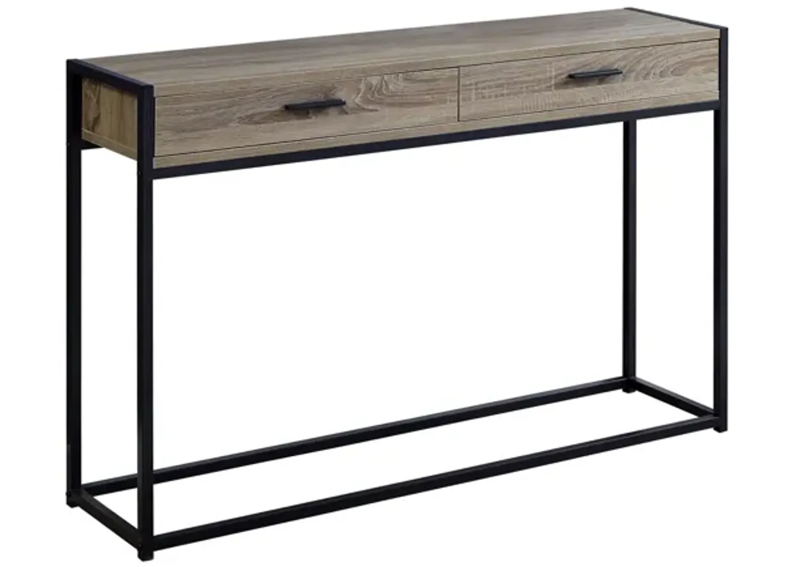 Dark Taupe and Black Metal Hall Console Table