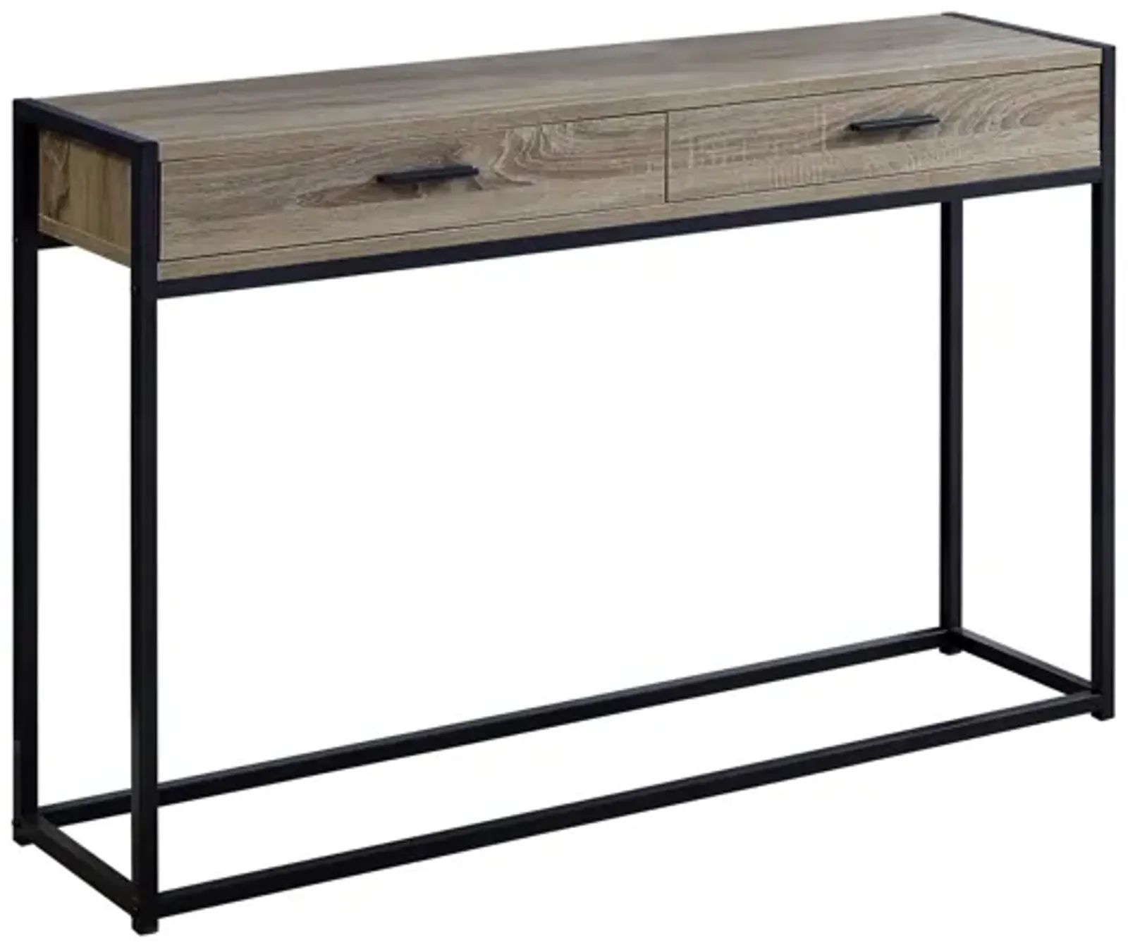 Dark Taupe and Black Metal Hall Console Table