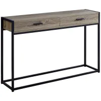 Dark Taupe and Black Metal Hall Console Table
