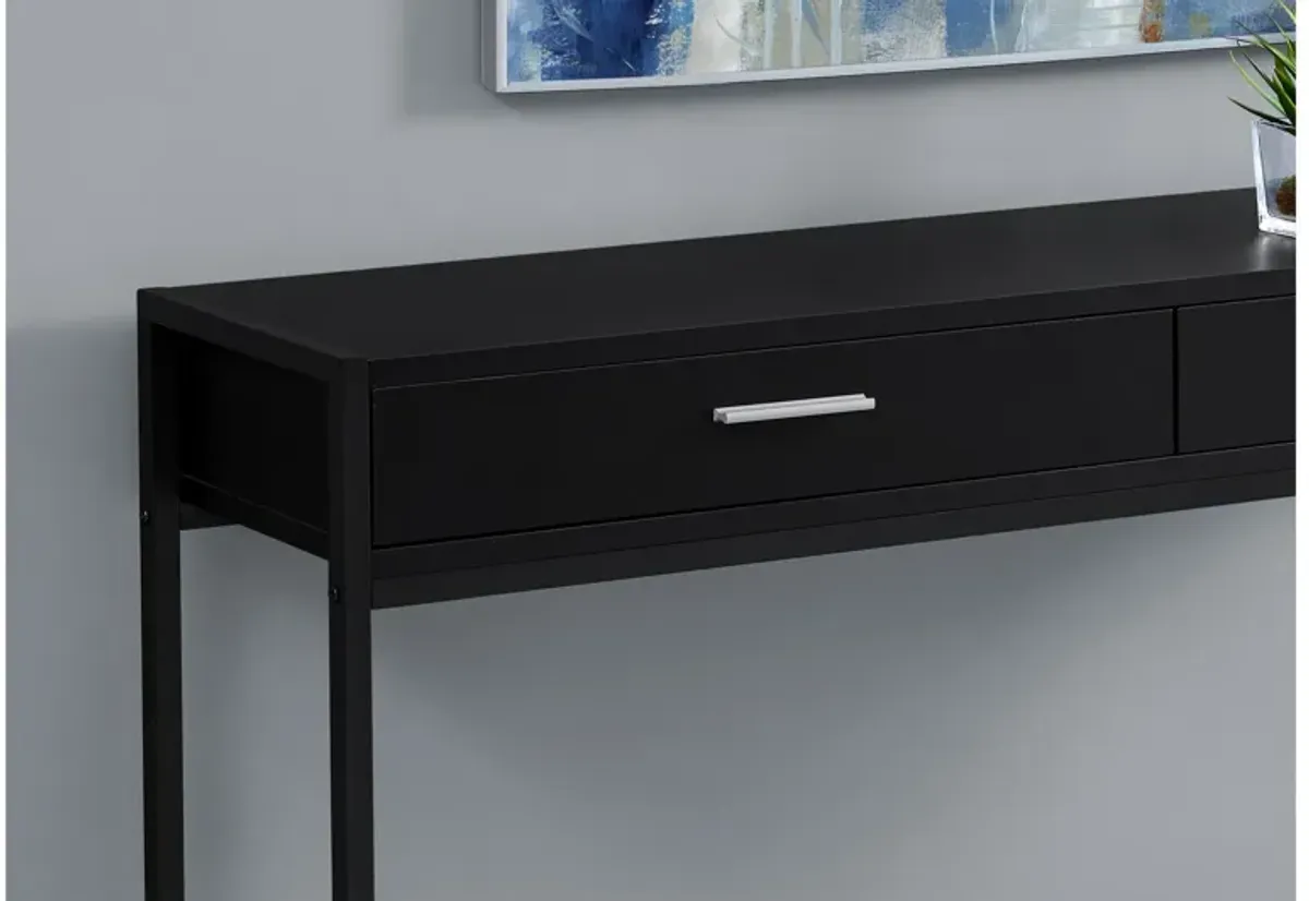 Accent Table - 48"L / Black / Black Metal Hall Console