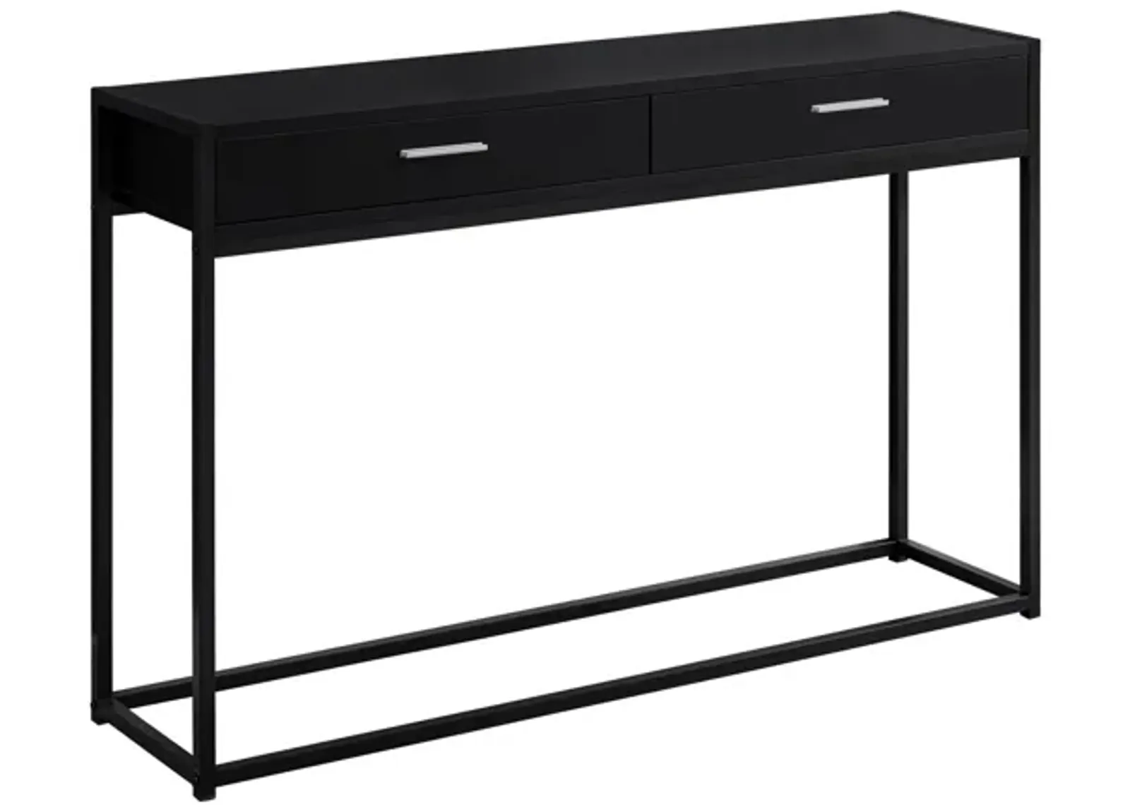 Accent Table - 48"L / Black / Black Metal Hall Console