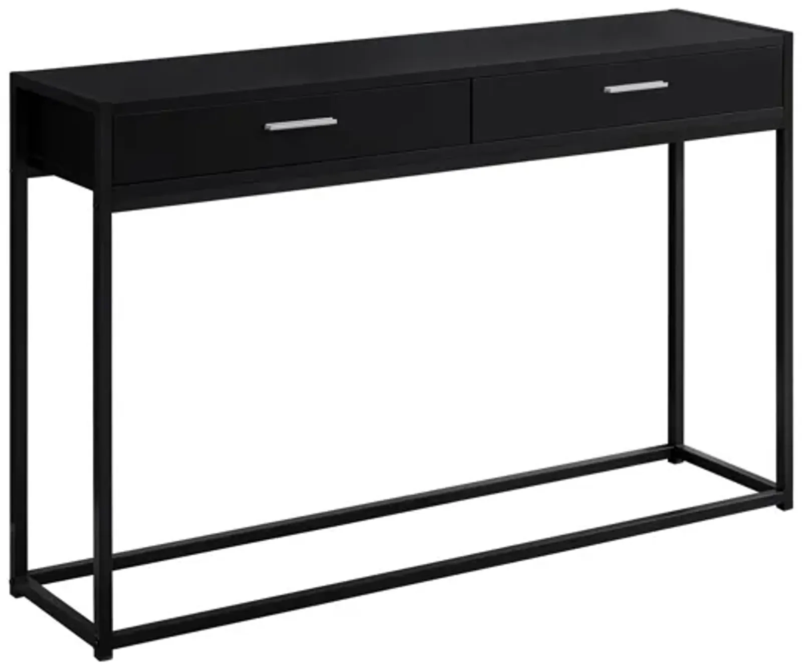 Accent Table - 48"L / Black / Black Metal Hall Console