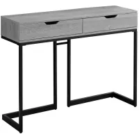 Accent Table - 42"L / Grey/ Black Metal Hall Console