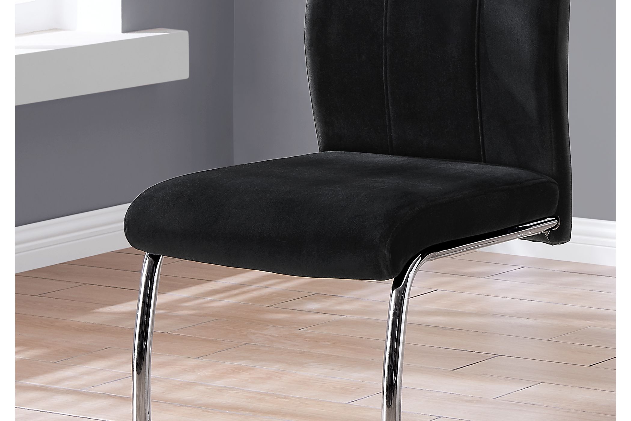 Black Velvet Dining Chair Set of 2