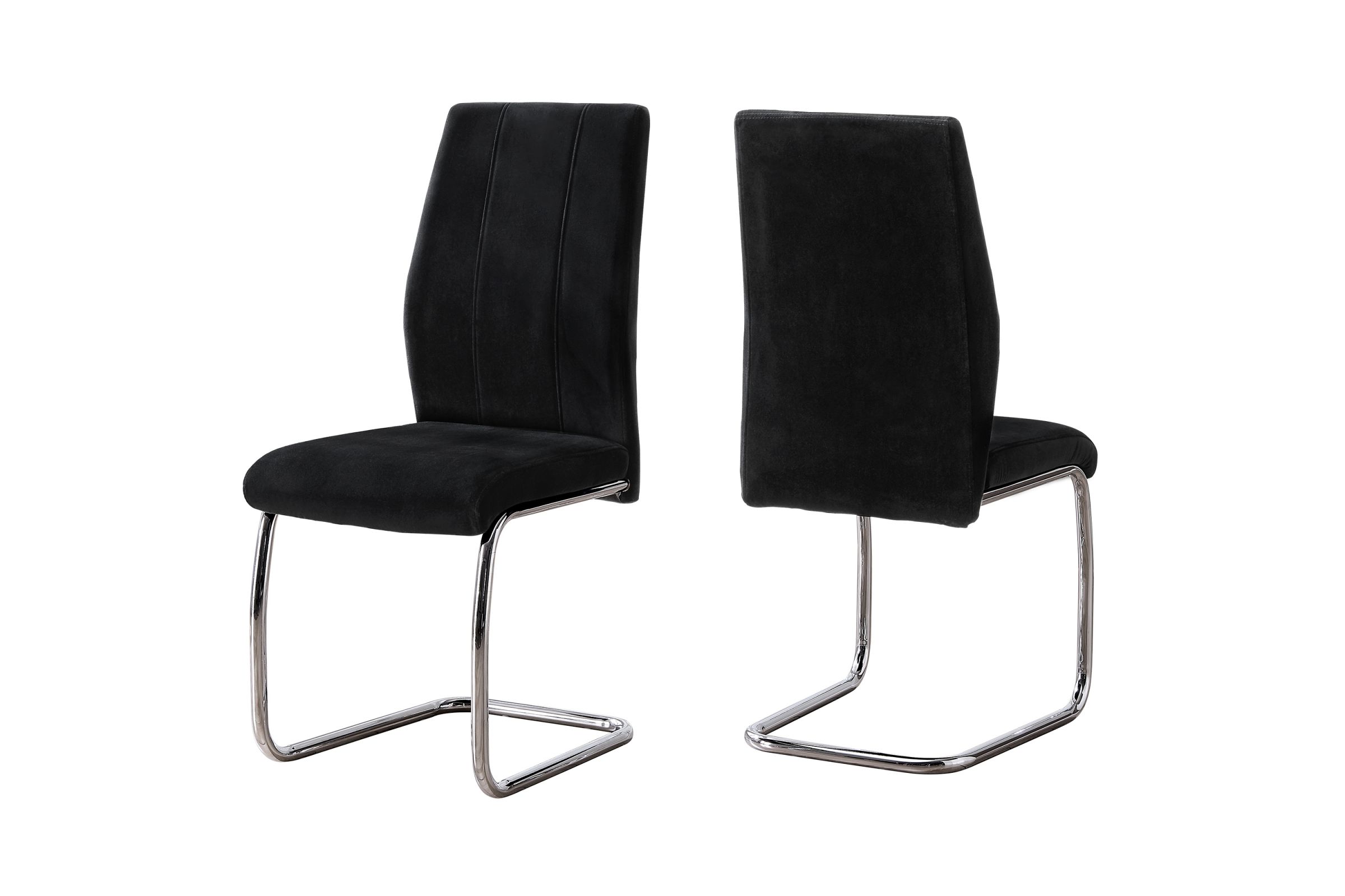 Dining Chair - 2Pcs / 39"H / Black Velvet / Chrome
