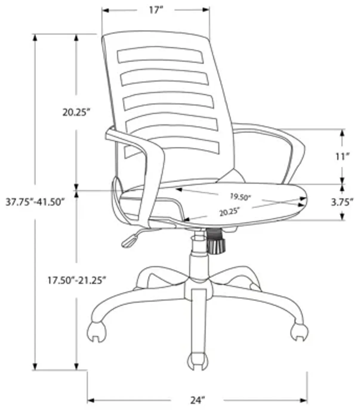 Office Chair - Black / Black Mesh / Multi Position