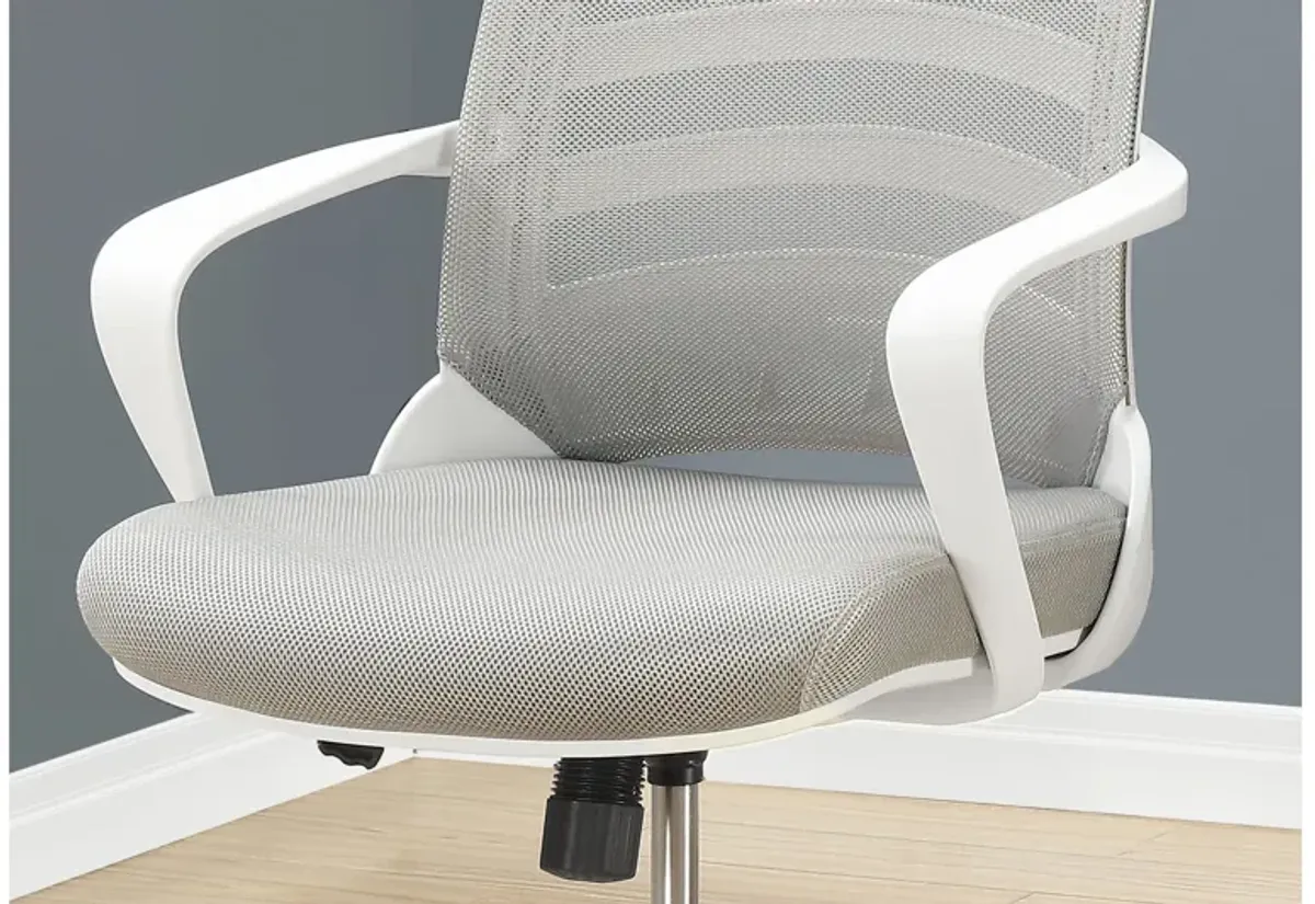 Office Chair - White / Grey Mesh / Multi Position