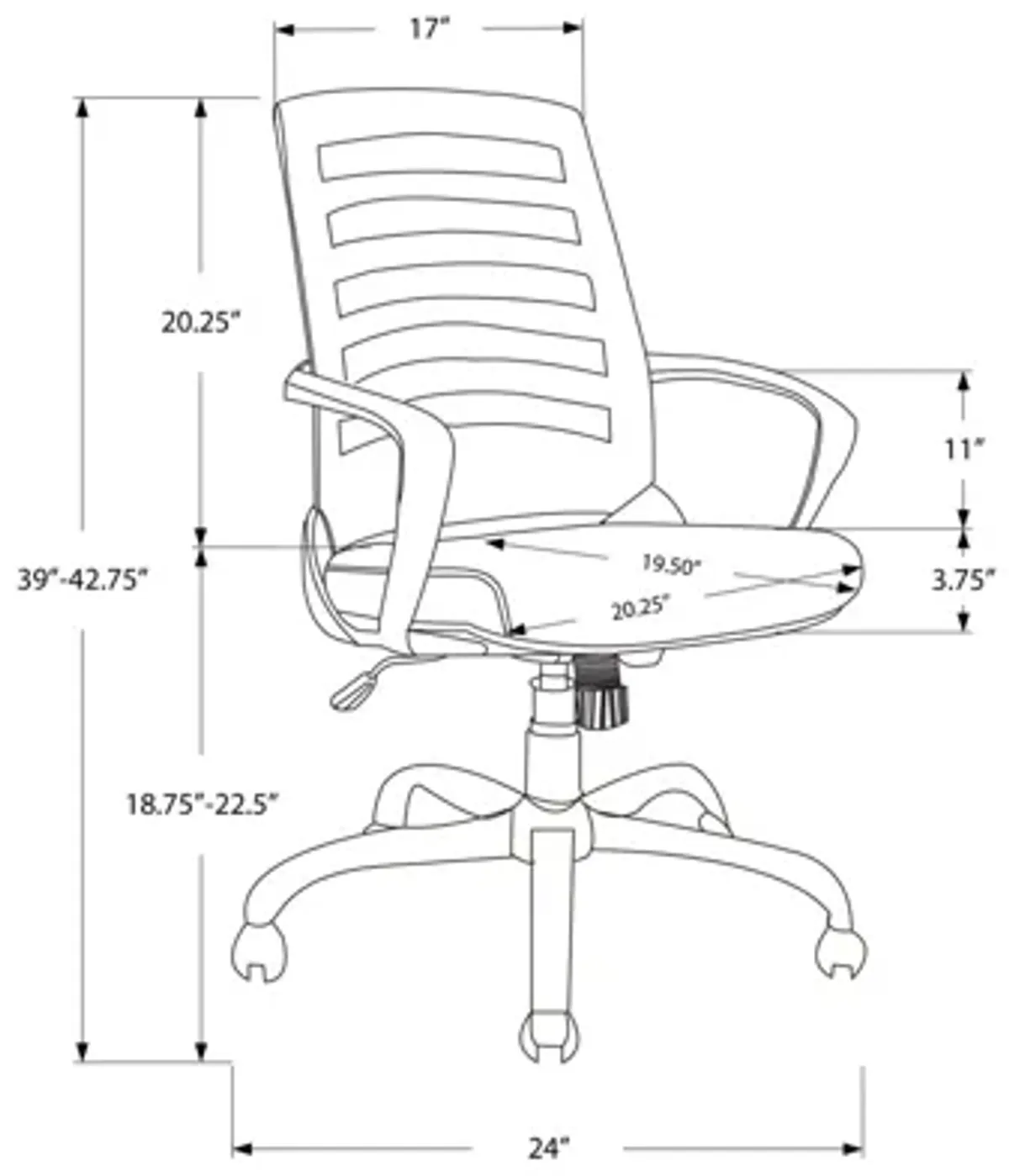 Office Chair - White / Grey Mesh / Multi Position