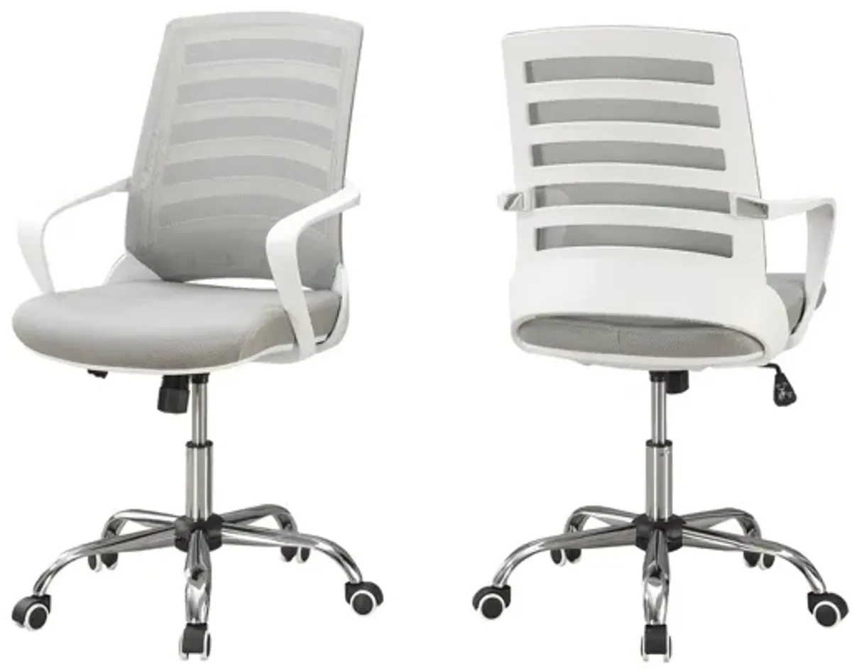 Office Chair - White / Grey Mesh / Multi Position