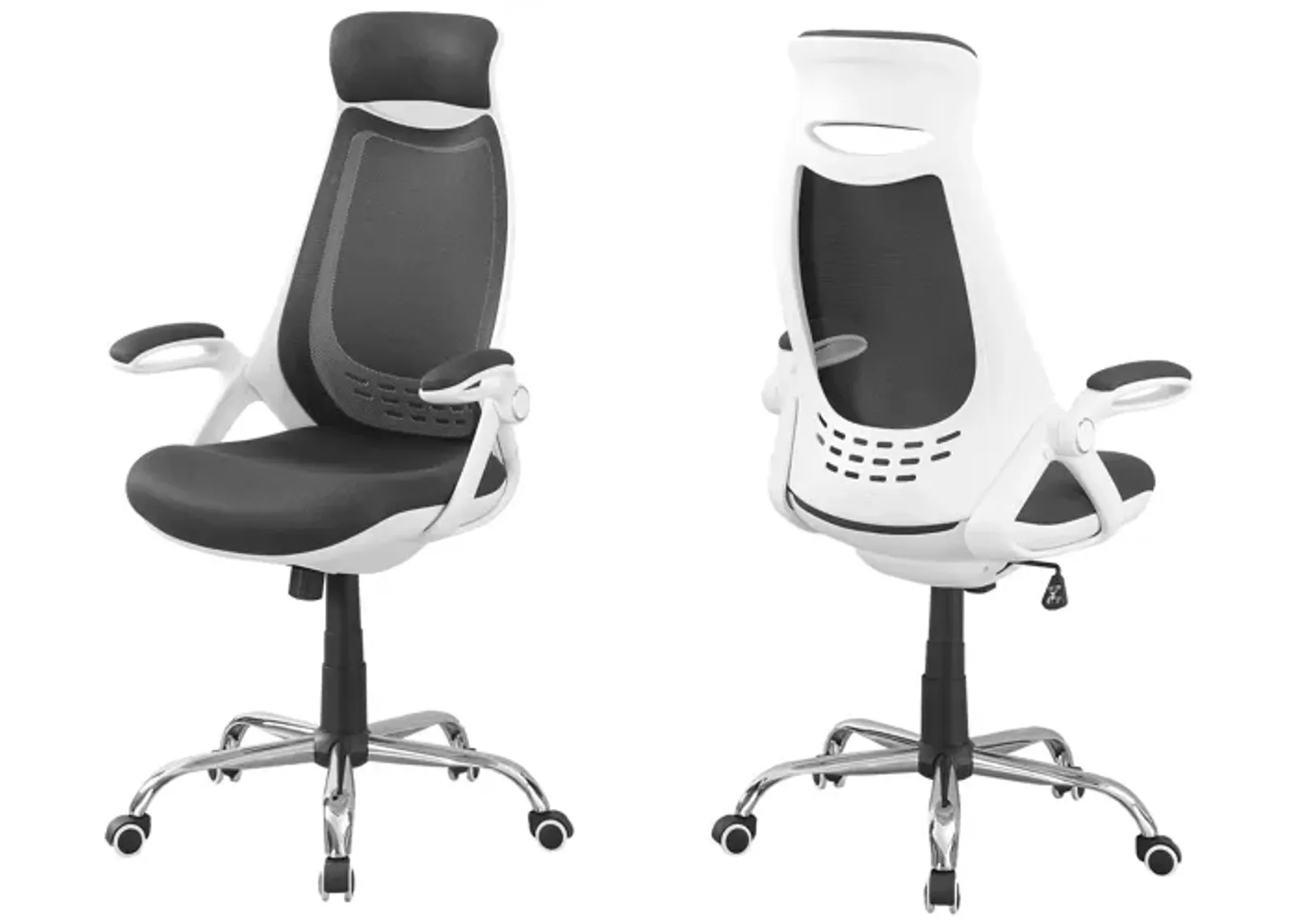 White and Grey Mesh High Back Executive Office Chair