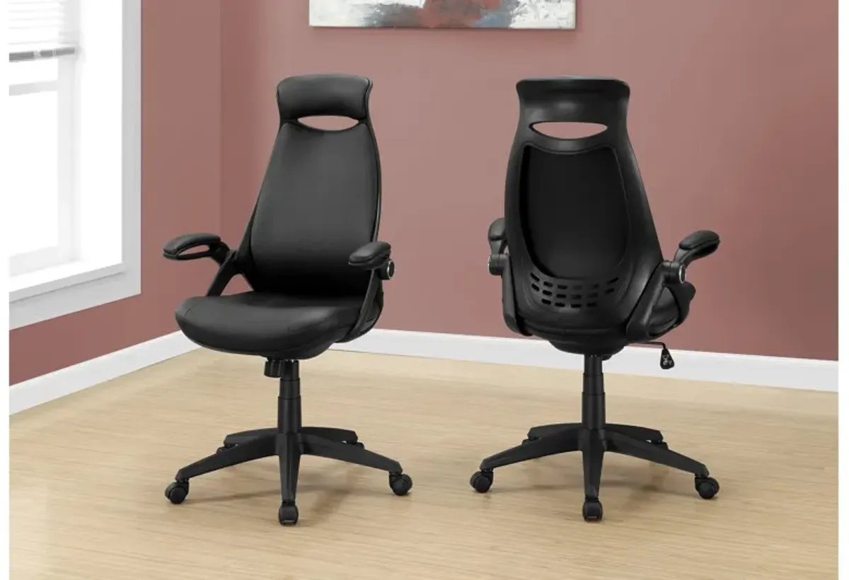 Black Leather-Look Office Chair