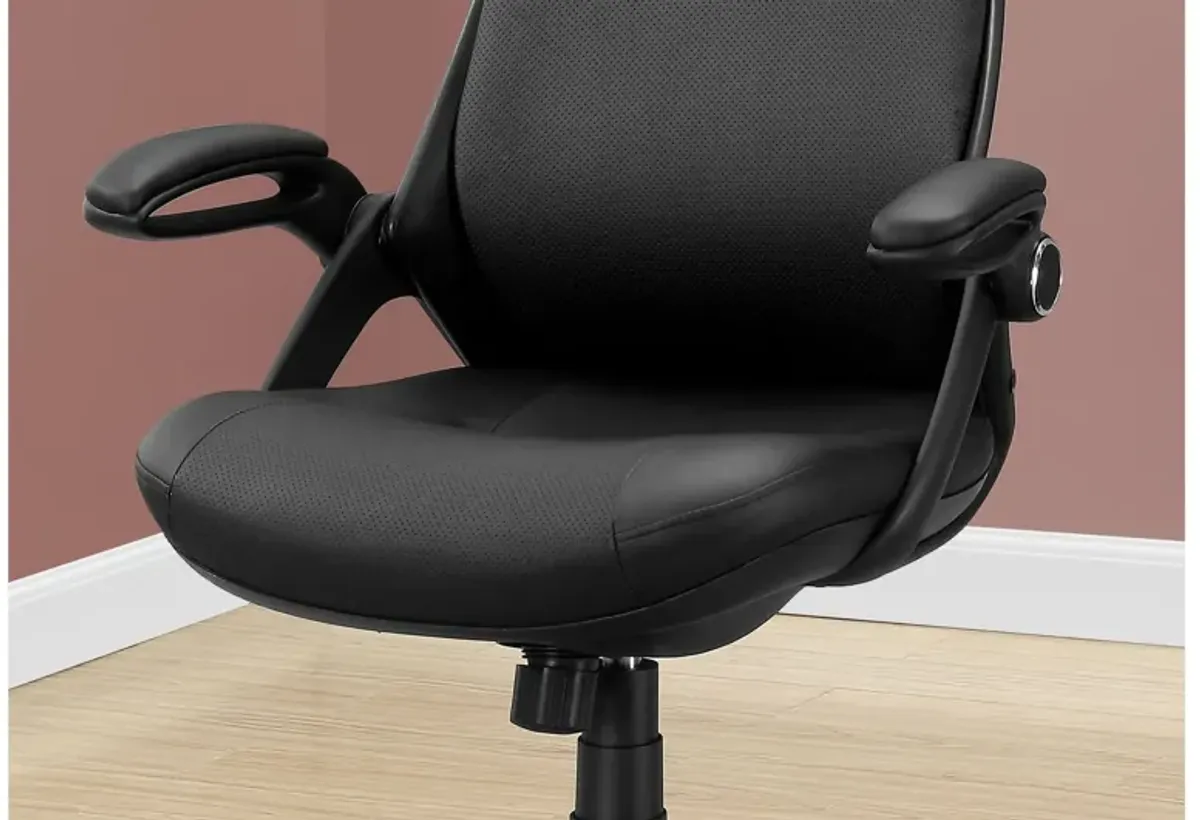 Black Leather-Look Office Chair