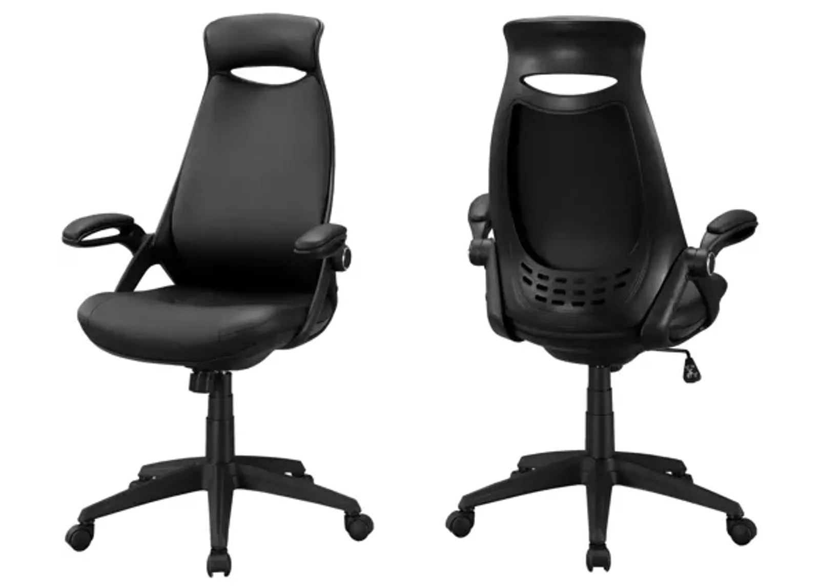 Black Leather-Look Office Chair