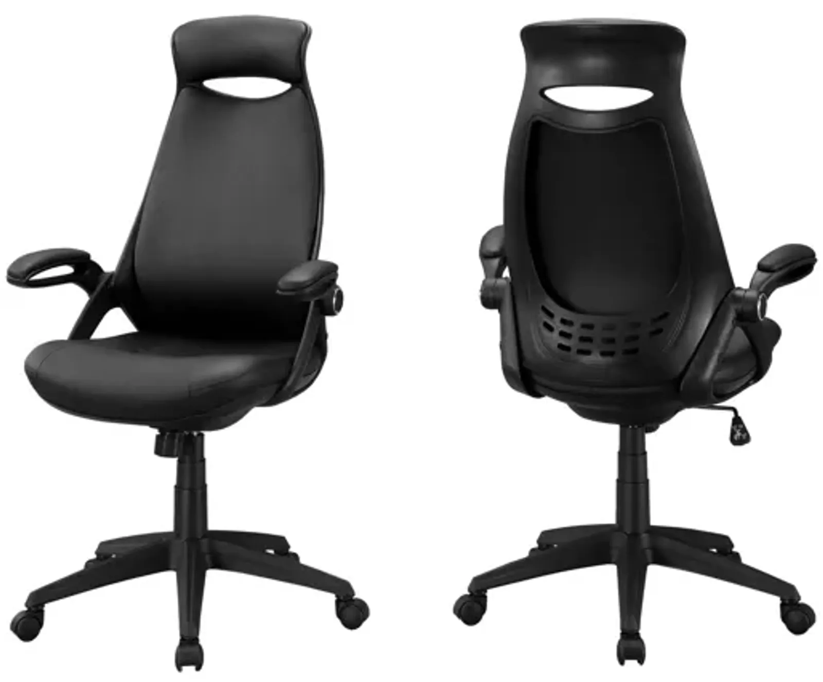 Black Leather-Look Office Chair