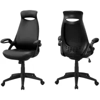 Black Leather-Look Office Chair