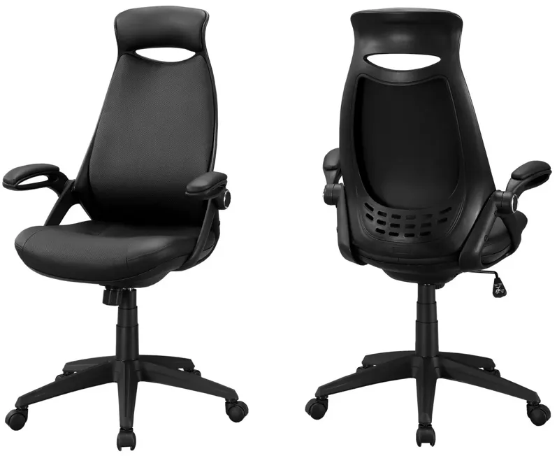 Black Leather-Look Office Chair