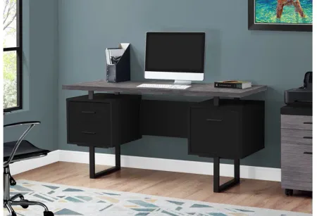 Thornburg 60" Black Contemporary Computer Desk