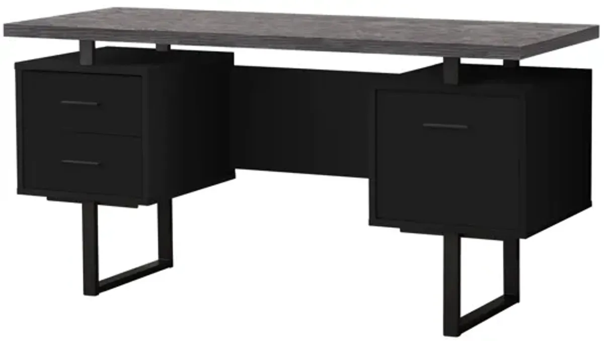 Thornburg 60" Black Contemporary Computer Desk