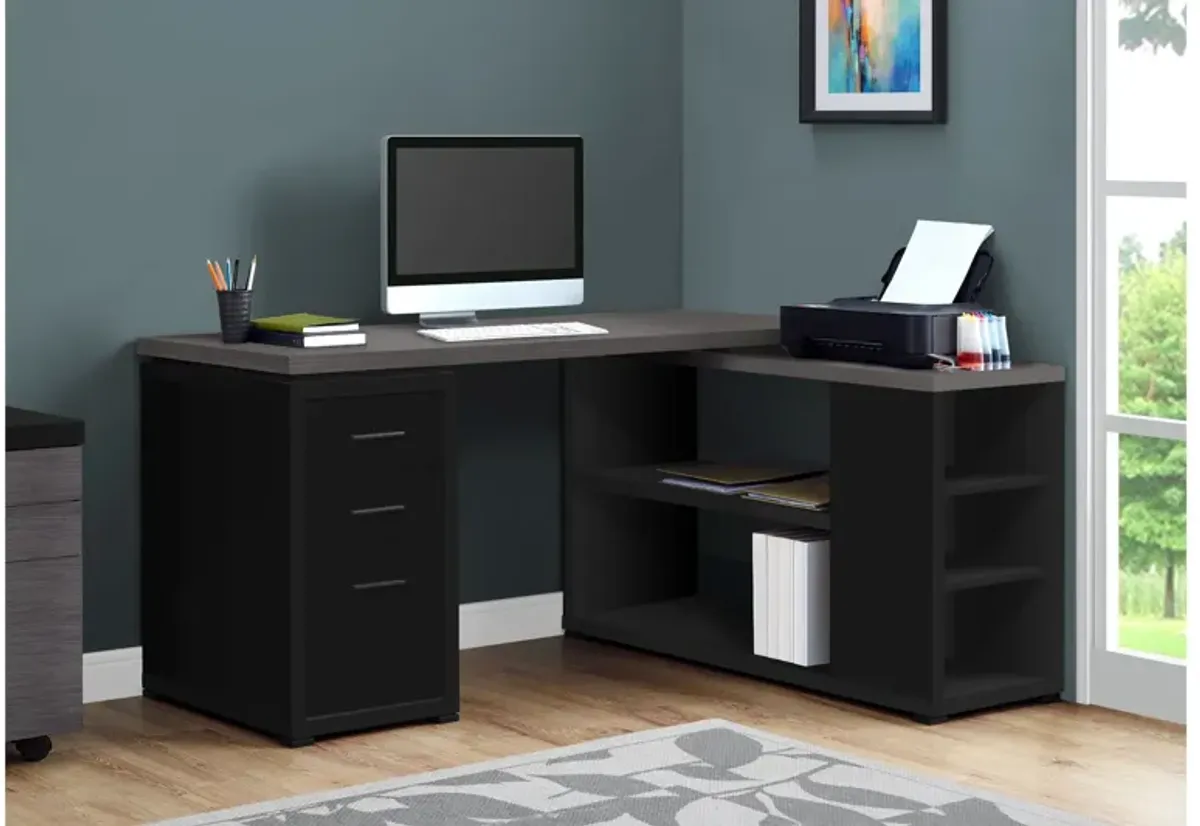 Black Corner Computer Desk