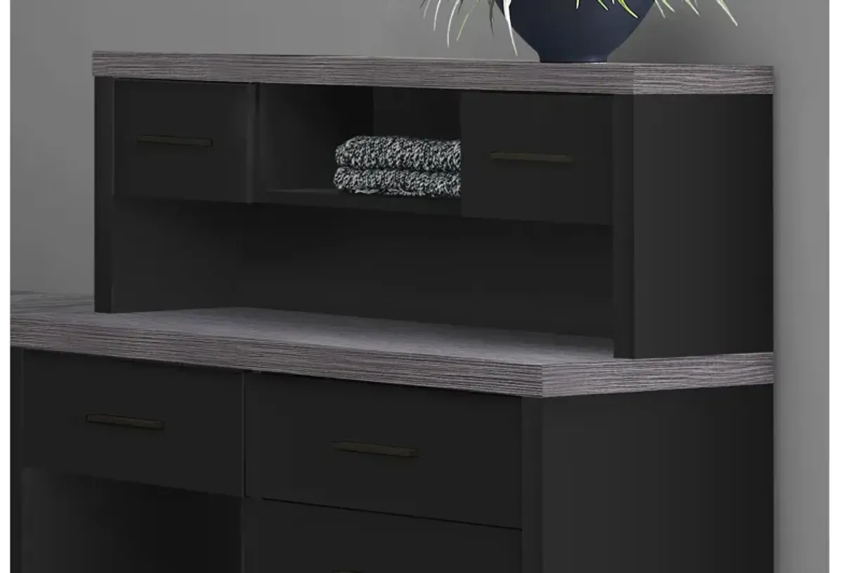 Black and Grey L-Shaped Computer Desk