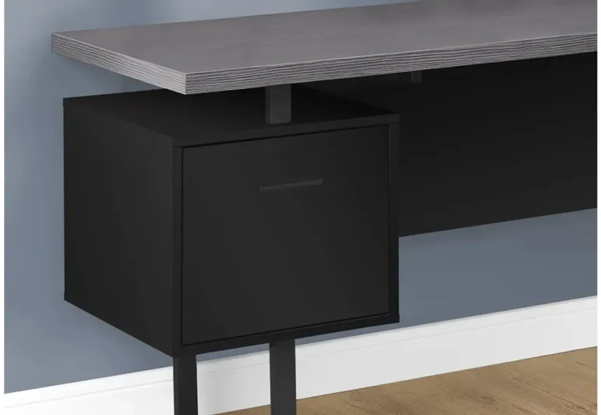 Black and Grey Extra Long Corner Computer Desk