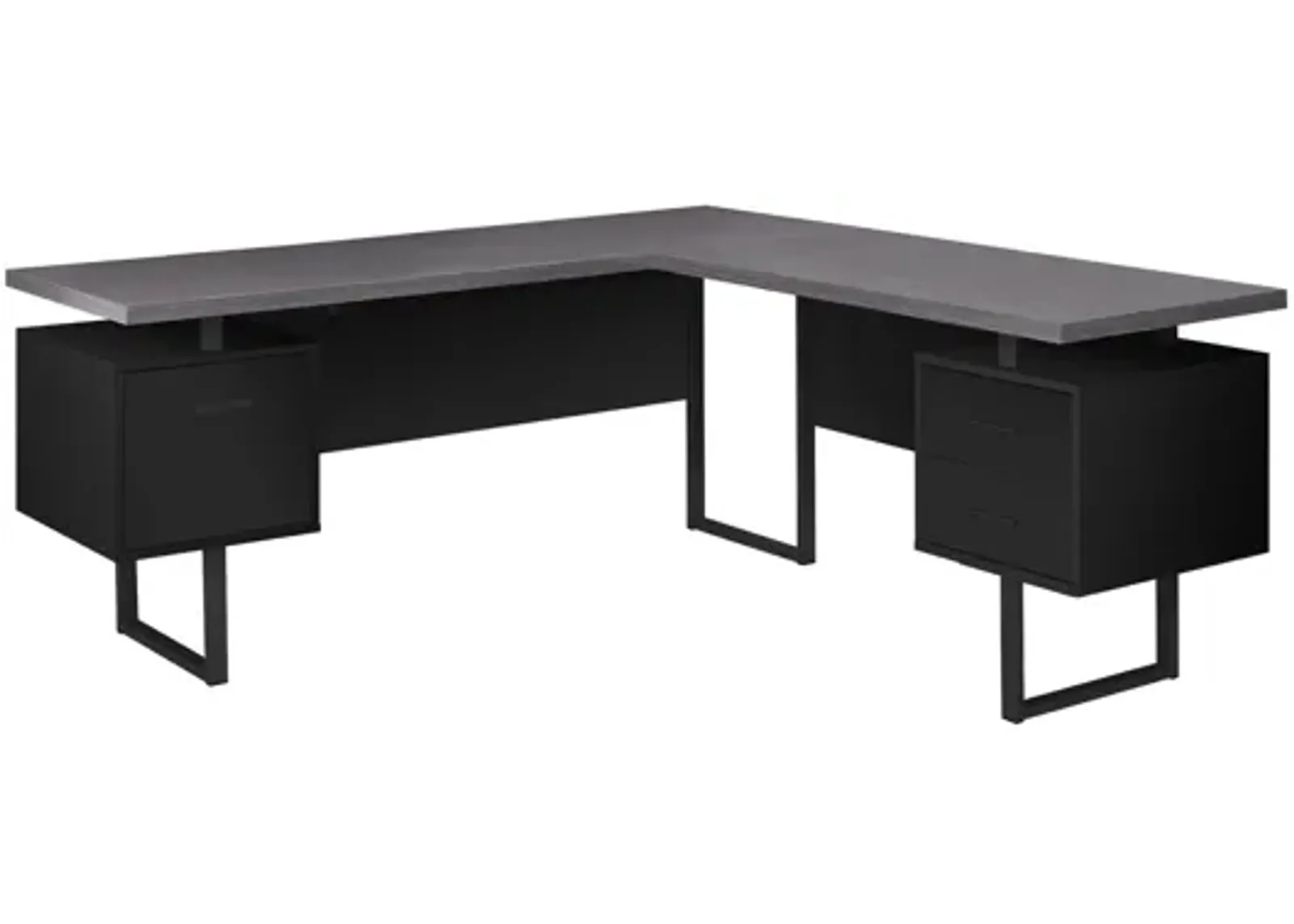 Black and Grey Extra Long Corner Computer Desk