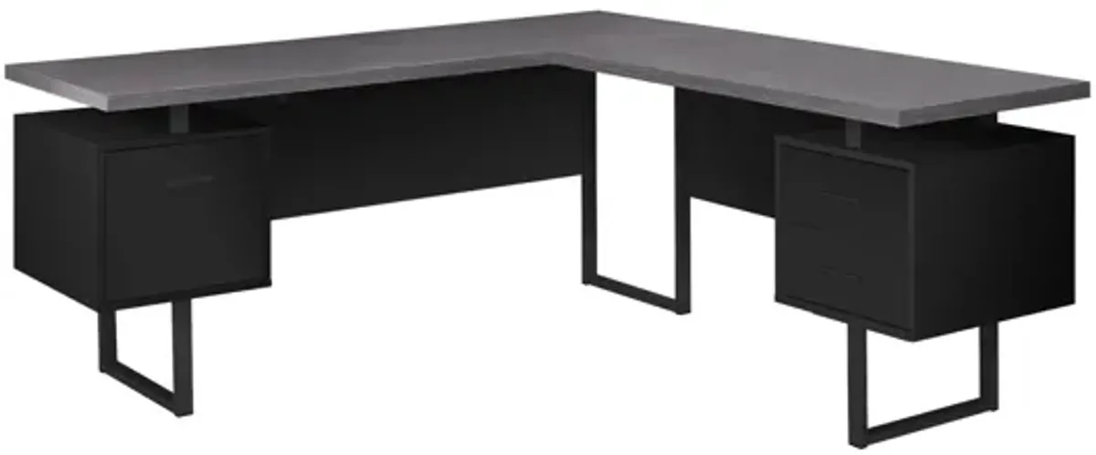 Black and Grey Extra Long Corner Computer Desk