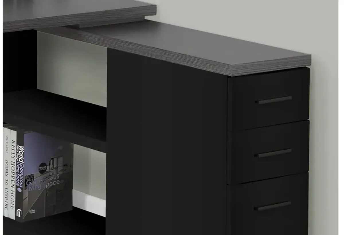 Black Computer Desk with Grey Top