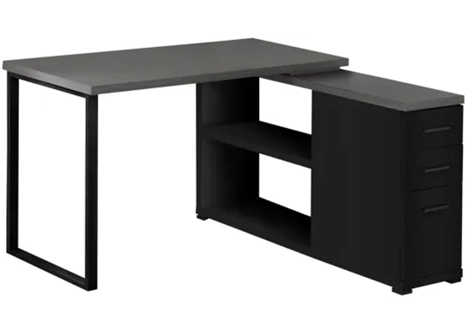 Black Computer Desk with Grey Top