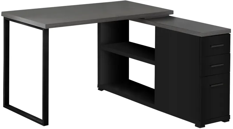 Black Computer Desk with Grey Top
