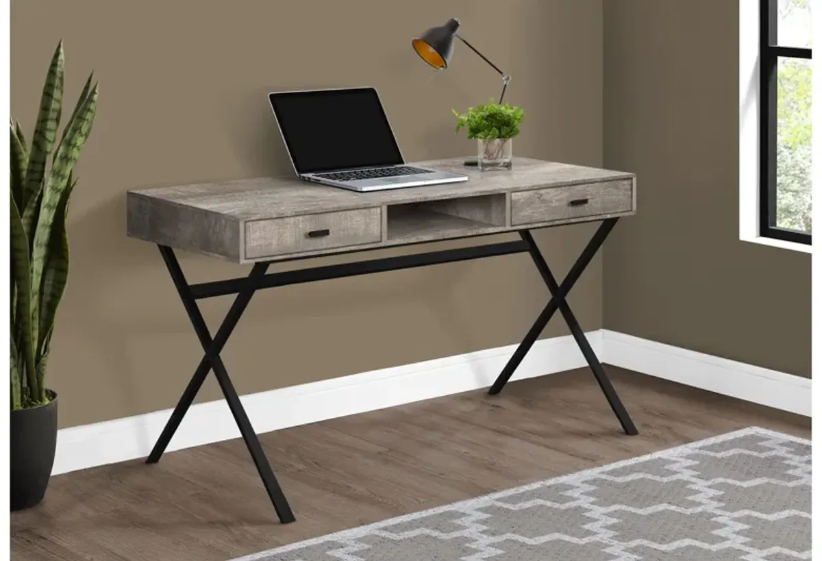 Taupe Reclaimed Wood Computer Desk