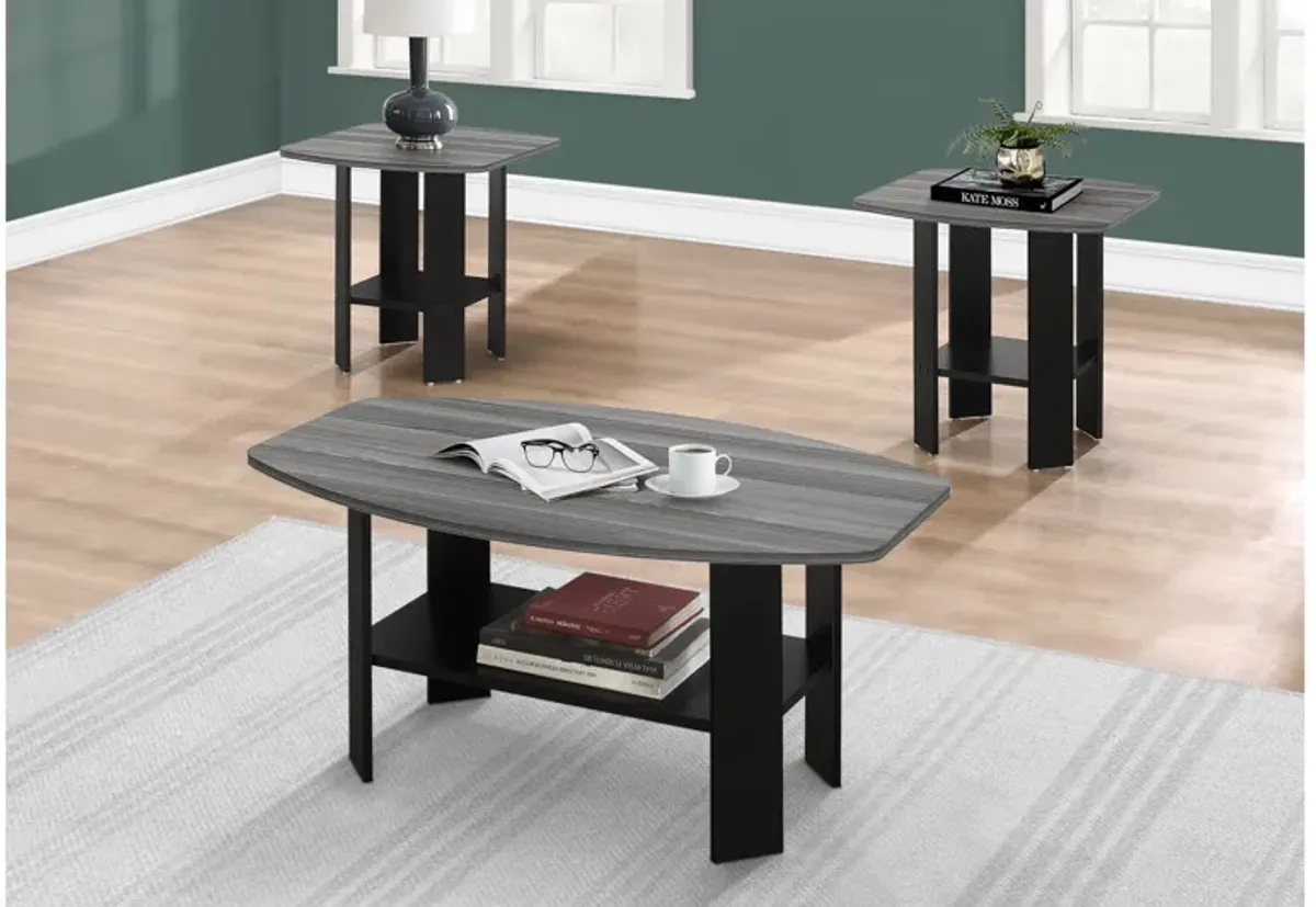 Black & Grey 3-Piece Table Set