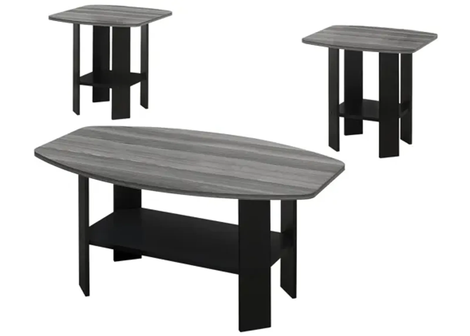 Black & Grey 3-Piece Table Set