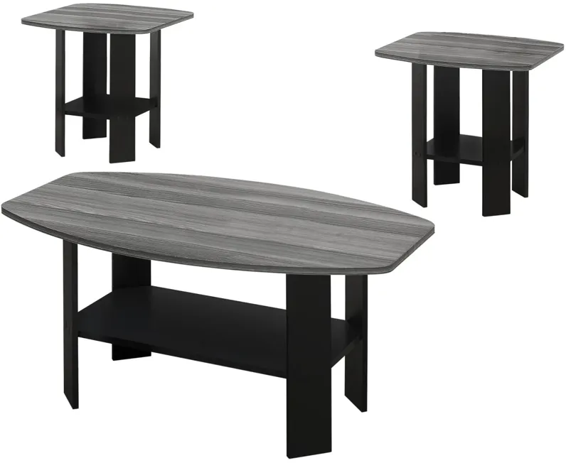 Black & Grey 3-Piece Table Set