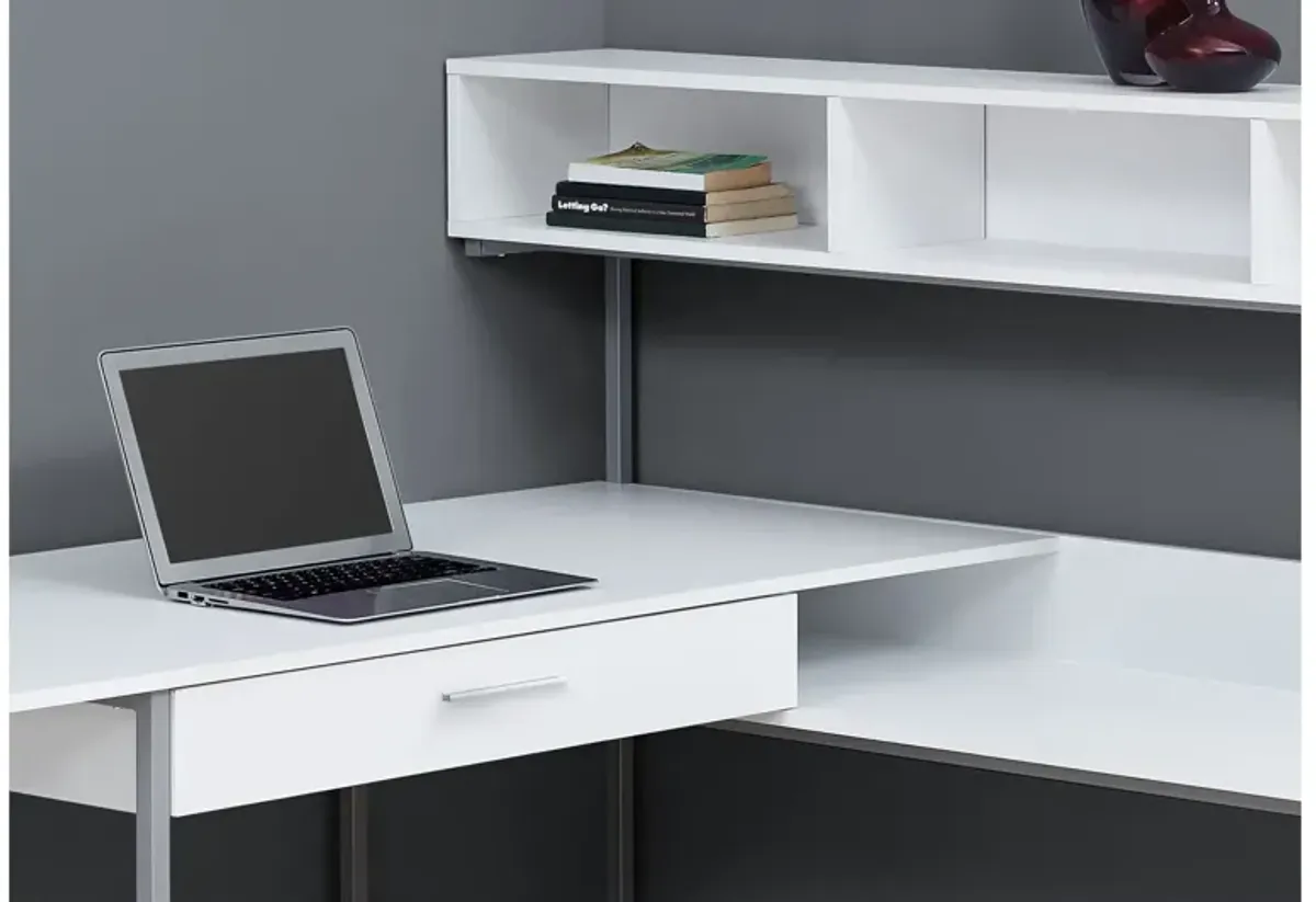 White Corner Computer Desk