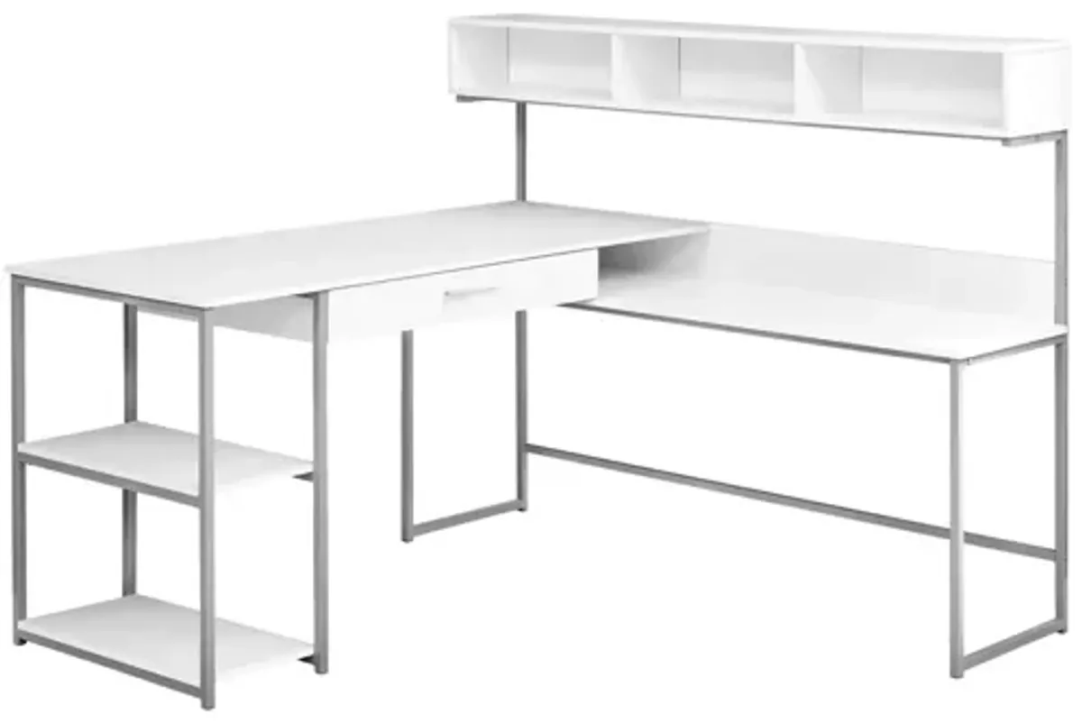 White Corner Computer Desk