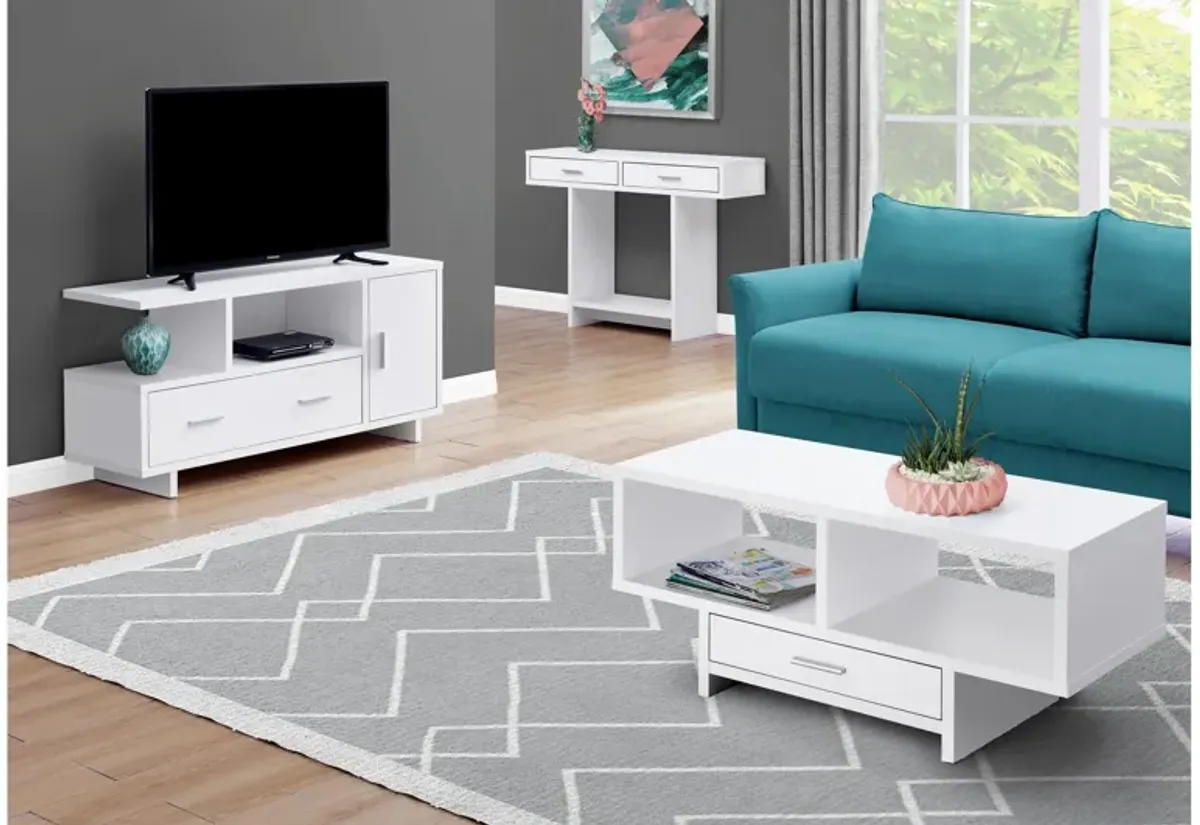 White Storage TV Stand