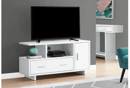 White Storage TV Stand