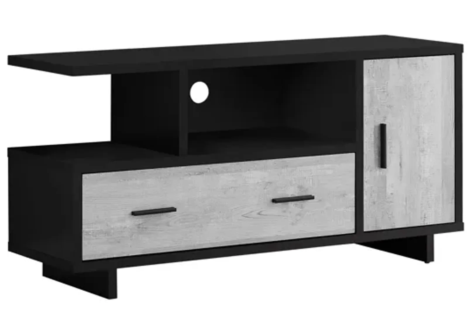 Grey & Black Storage TV Stand