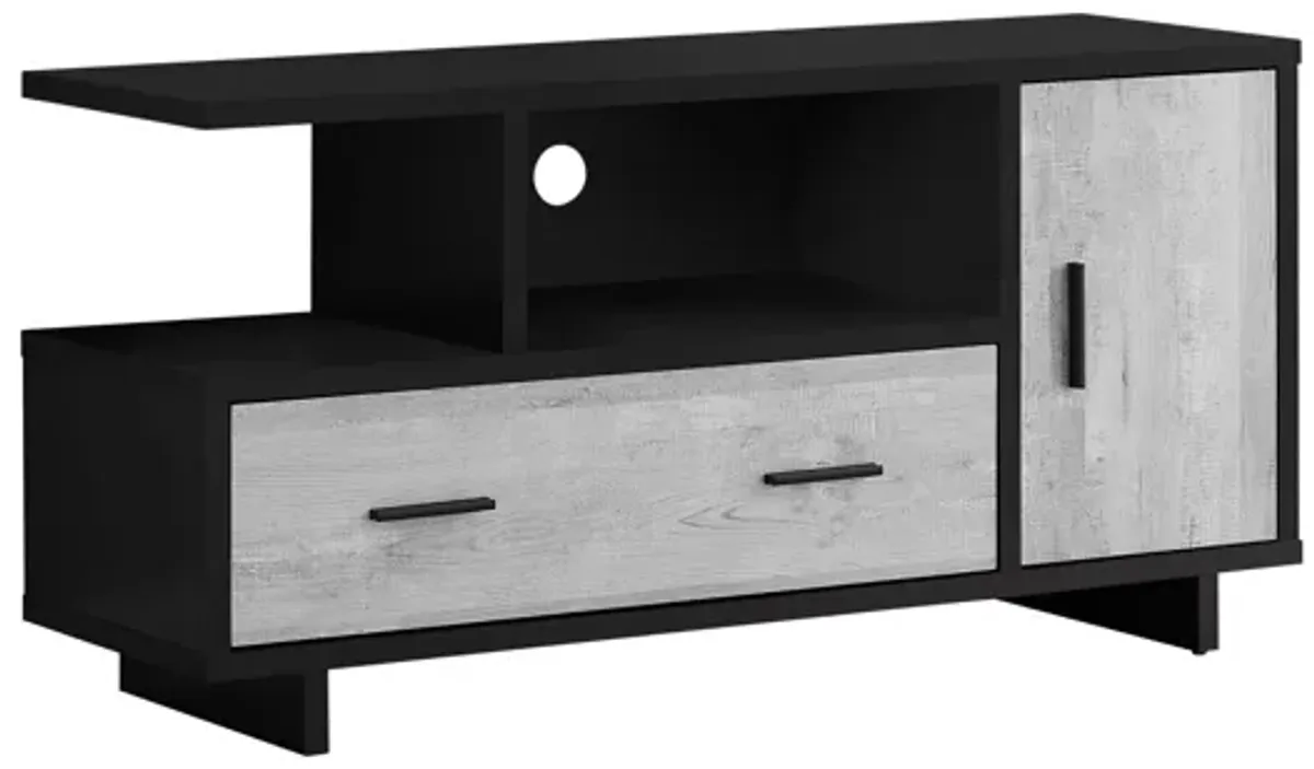 Grey & Black Storage TV Stand